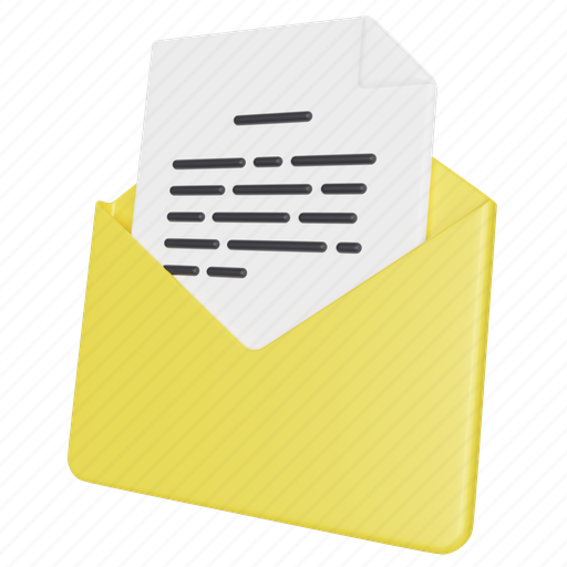 Inbox, file, chat, mail, email, message, letter 3D illustration - Download on Iconfinder