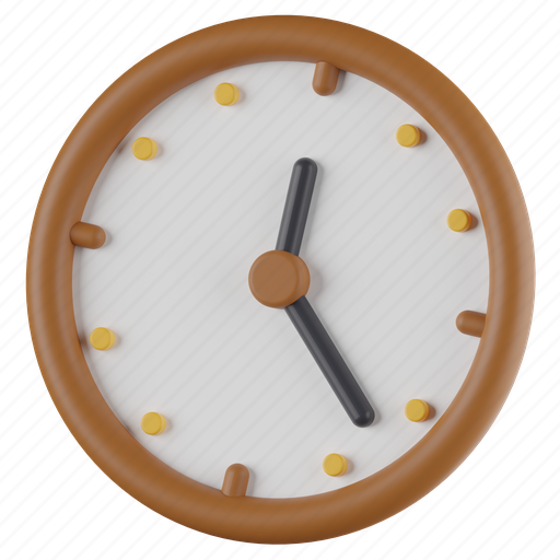 Wall, clock, time, timer, watch, hour, deadline 3D illustration - Download on Iconfinder
