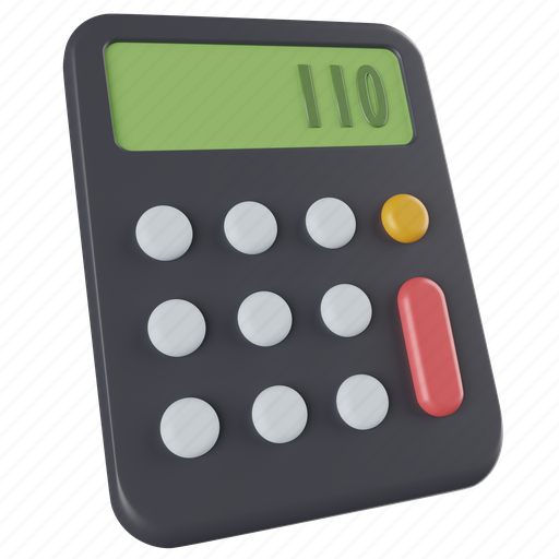 Calculator, accounting, calculate, calculation, business, finance, financial 3D illustration - Download on Iconfinder