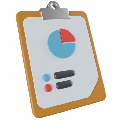 Clipboard, diagram, report, chart, graph, analytics, statistics 3D illustration - Download on Iconfinder