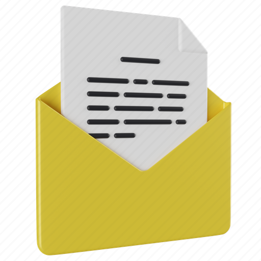 Envelope, inbox, file, chat, mail, email, letter 3D illustration - Download on Iconfinder