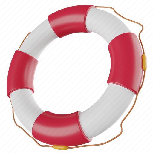 Lifebuoy, lifeguard, ring, beach, help, safety, support 3D illustration - Download on Iconfinder