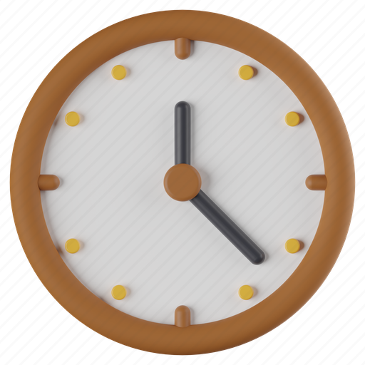 Wall, clock, time, watch, hour, deadline, schedule 3D illustration - Download on Iconfinder