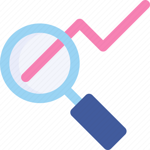 Analytics, graph, growth, magnifier, magnifying glass, research icon - Download on Iconfinder