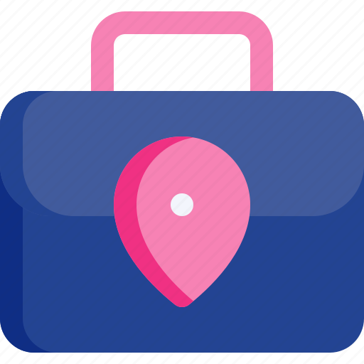 Workplace, briefcase, suitcase, pin, location icon - Download on Iconfinder