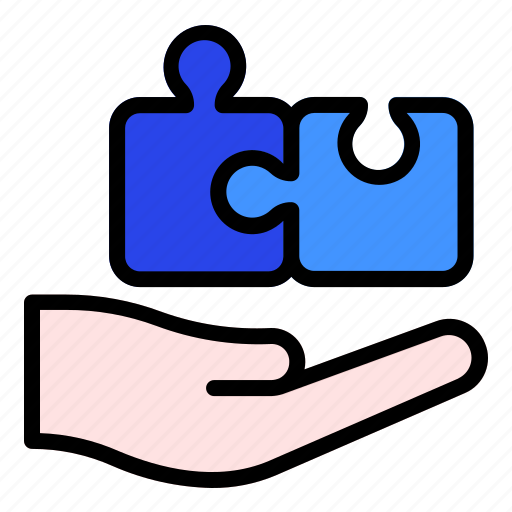 Puzzle, hand, jigsaw, startup, solution icon - Download on Iconfinder