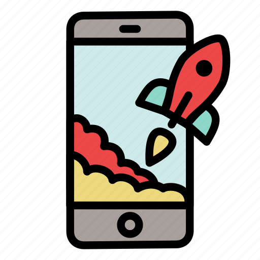 Mobile, phone, rocket, start up, startup, takeoff icon - Download on Iconfinder