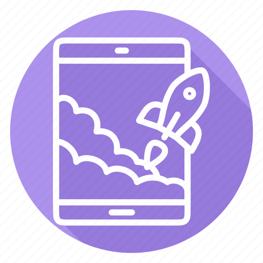 Rocket, start up, startup, tablet, takeoff icon - Download on Iconfinder