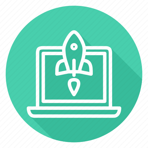 Laptop, notebook, rocket, start up, startup, takeoff icon - Download on Iconfinder