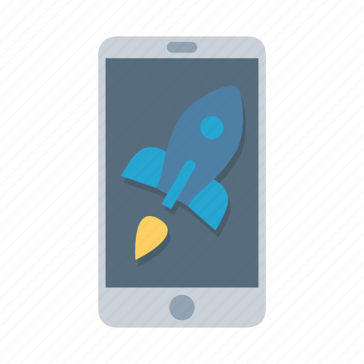 Mobile, phone, rocket, start, startup, takeoff, top icon - Download on Iconfinder