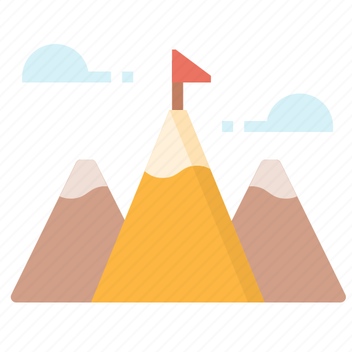 Achievement, business, flag, goal, mountains, success icon - Download on Iconfinder