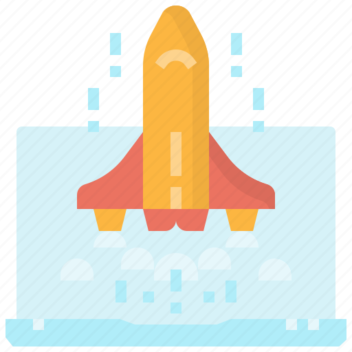 Business, laptop, launch, rocket, ship, space, startup icon - Download on Iconfinder