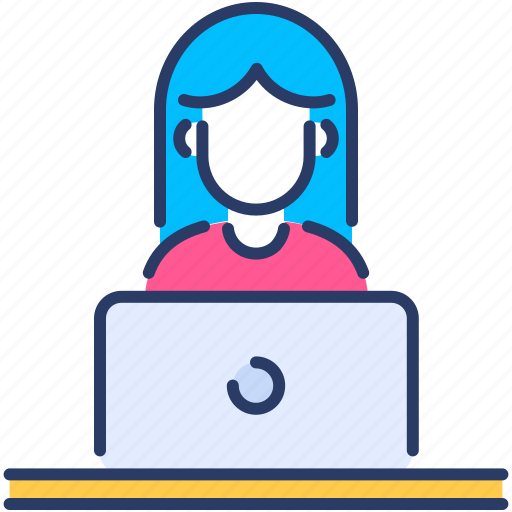 Employee, female, office, remote employee, secretary, worker icon - Download on Iconfinder