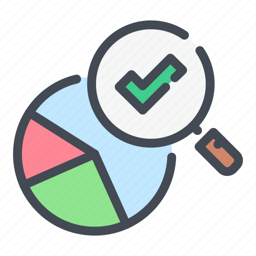 Analytics, chart, find, search, statistics, stats, tick icon - Download on Iconfinder