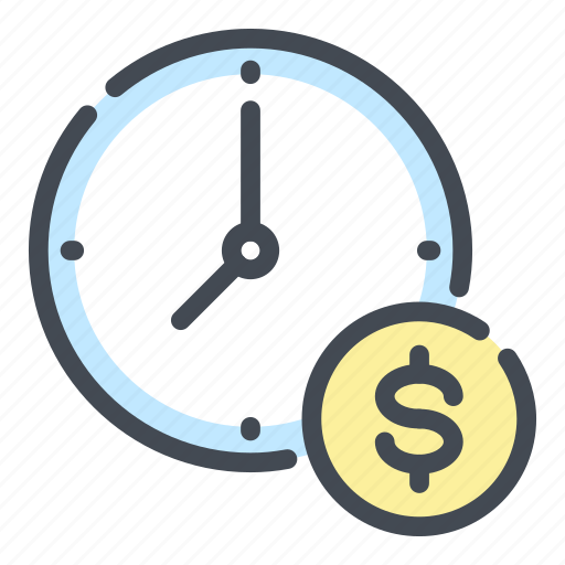 Clock, coin, dollar, money, payment, time, watch icon - Download on Iconfinder