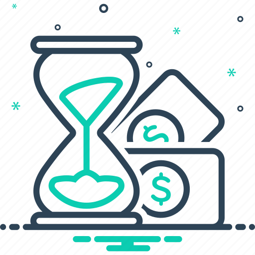 Economy, hourglass, installment, money stack and sand clock, schedule, timeline, wealth icon - Download on Iconfinder