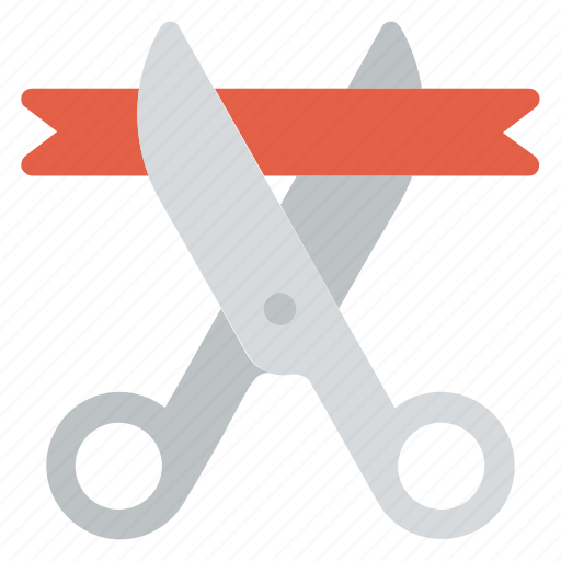 Grand opening, inauguration ribbon, new business inauguration, opening ceremony, ribbon cutting icon - Download on Iconfinder