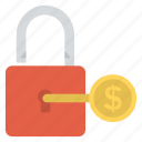 dollar padlock, financial protection, financial security, safe banking, secure money 