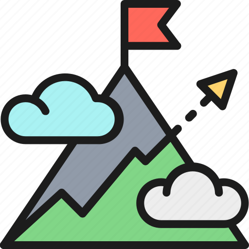 Arrow, goal, hill, mount, mountain, startup, target icon - Download on Iconfinder