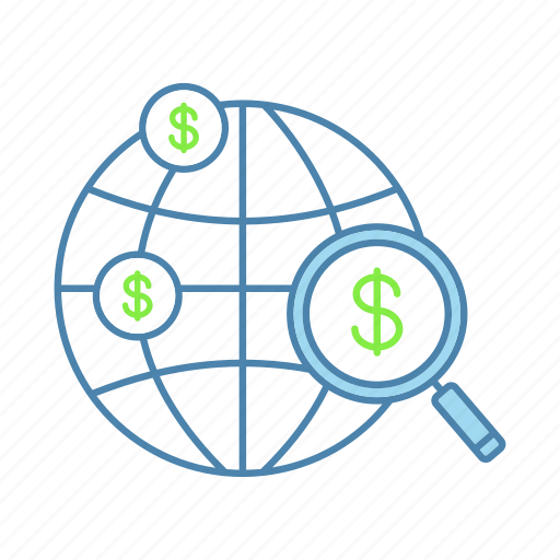 Commerce, crowdfunding, finance, global, magnifier, magnifying glass, search icon - Download on Iconfinder
