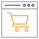 browser, cart, internet, shopping, webpage