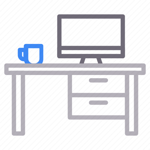Computer, desk, lcd, table, tea icon - Download on Iconfinder