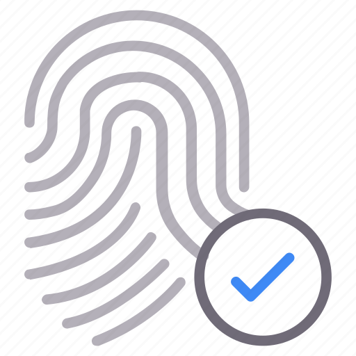 Check, complete, done, identity, thumbprint icon - Download on Iconfinder