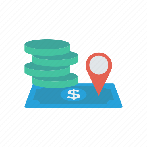 Earning, income, location, map, pin icon - Download on Iconfinder