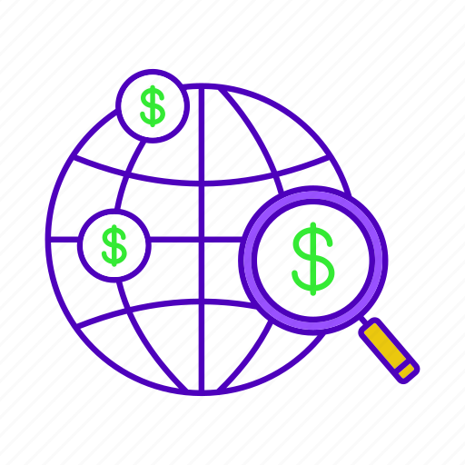 Commerce, crowdfunding, finance, global, magnifier, magnifying glass, search icon - Download on Iconfinder