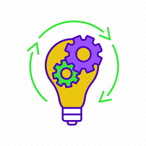 Brainstorm, cogwheel, generation, idea, innovation, lightbulb, startup icon - Download on Iconfinder