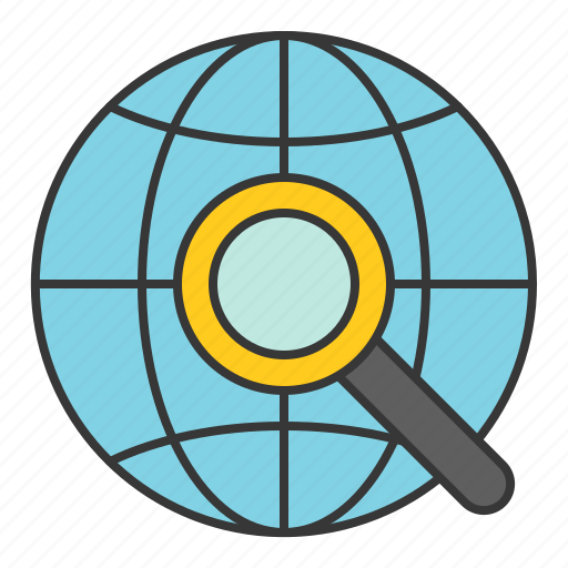 Find, globe, magnifier, search, startup icon - Download on Iconfinder
