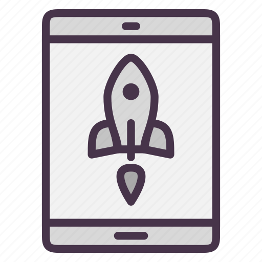 Rocket, start, startup, tablet, takeoff icon - Download on Iconfinder