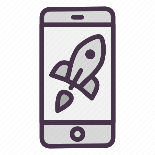 Mobile, phone, rocket, start, startup, takeoff icon - Download on Iconfinder