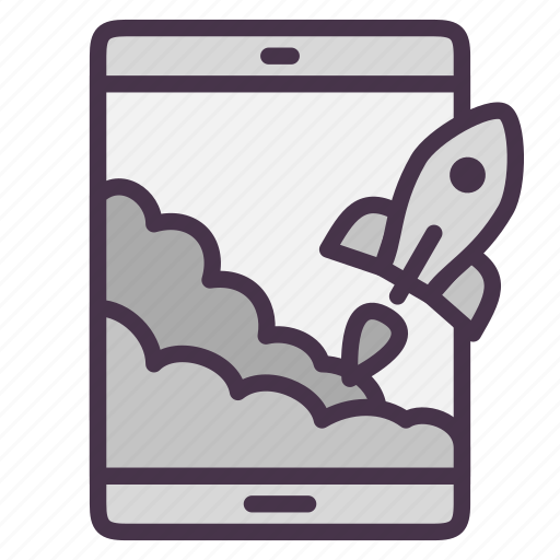 Rocket, start, startup, tablet, takeoff icon - Download on Iconfinder