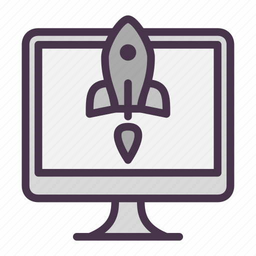 Monitor, rocket, start, startup, takeoff icon - Download on Iconfinder
