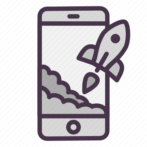 Mobile, phone, rocket, start, startup, takeoff icon - Download on Iconfinder