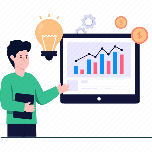 Business presentation, graphical representation, data analyst, financial presentation, infographic illustration - Download on Iconfinder