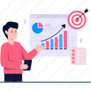 business target, business presentation, graphical representation, data target, infographic target 