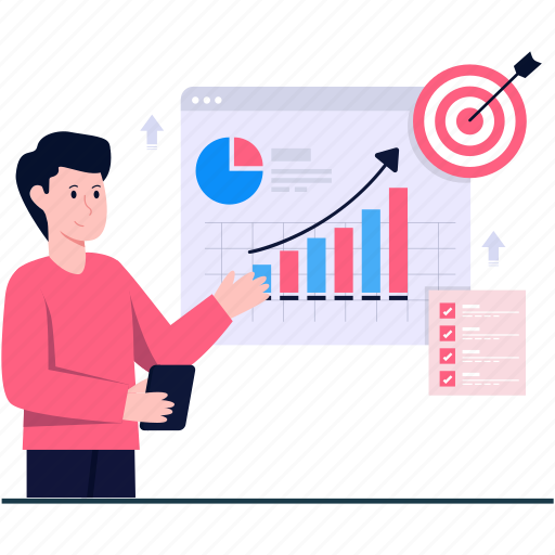 Business target, business presentation, graphical representation, data target, infographic target illustration - Download on Iconfinder