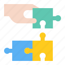 hand, jigsaw, puzzle, startup, strategy