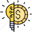 idea, deal, money, startup, bulb 
