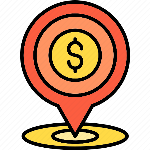 Pin, currency, dollar, location, money, pointer icon - Download on Iconfinder
