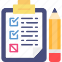 clipboard, checklist, task, todo, pencil
