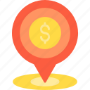 pin, currency, dollar, location, money, pointer