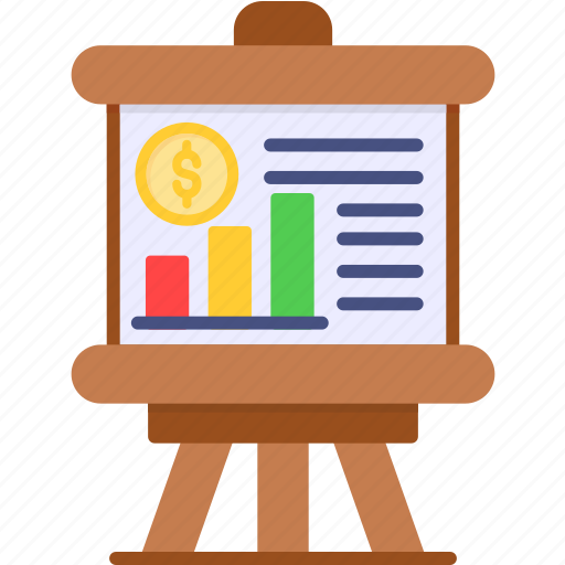 Presentation, analytics, bar, graph, dollar, finance, statistics icon - Download on Iconfinder