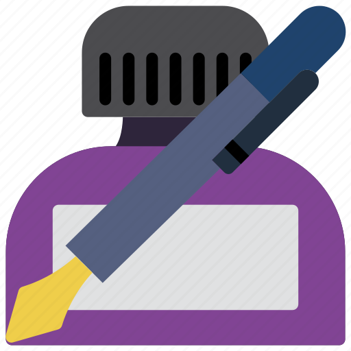 Drawing, ink, paper, pen, pot, stationary, writing icon - Download on Iconfinder