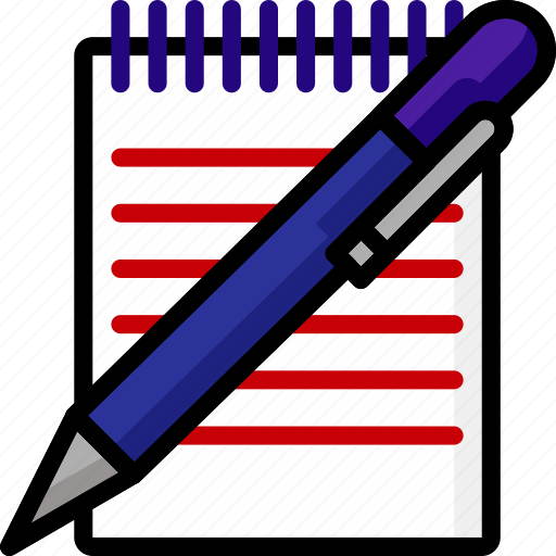 Color, notepad, office, pen, school, stationary, ultra icon - Download on Iconfinder