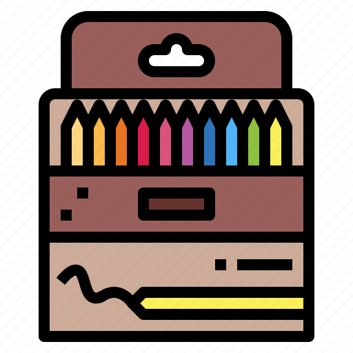 Colour, pencils, pencil, stationery, box icon - Download on Iconfinder