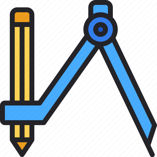 Drawing, compass, pencil, education, school icon - Download on Iconfinder