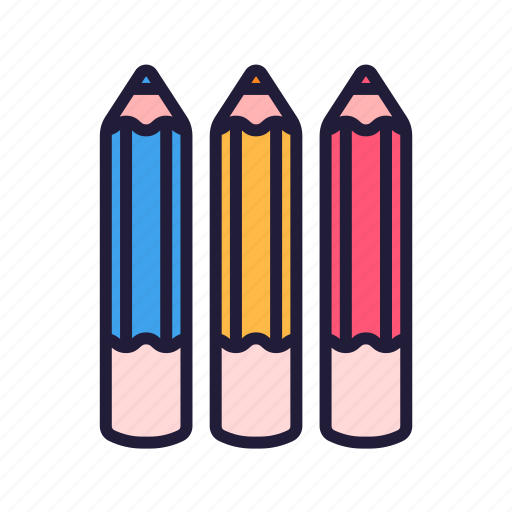 Stationery, office, school, education, pencil, colors icon - Download on Iconfinder